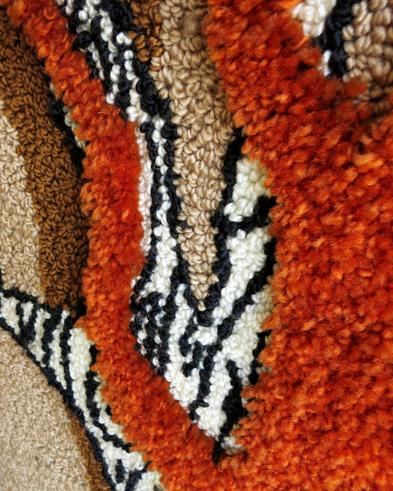 Postmodern HandHooked Tapestry Rug Wall Hanging For Sale at 1stDibs