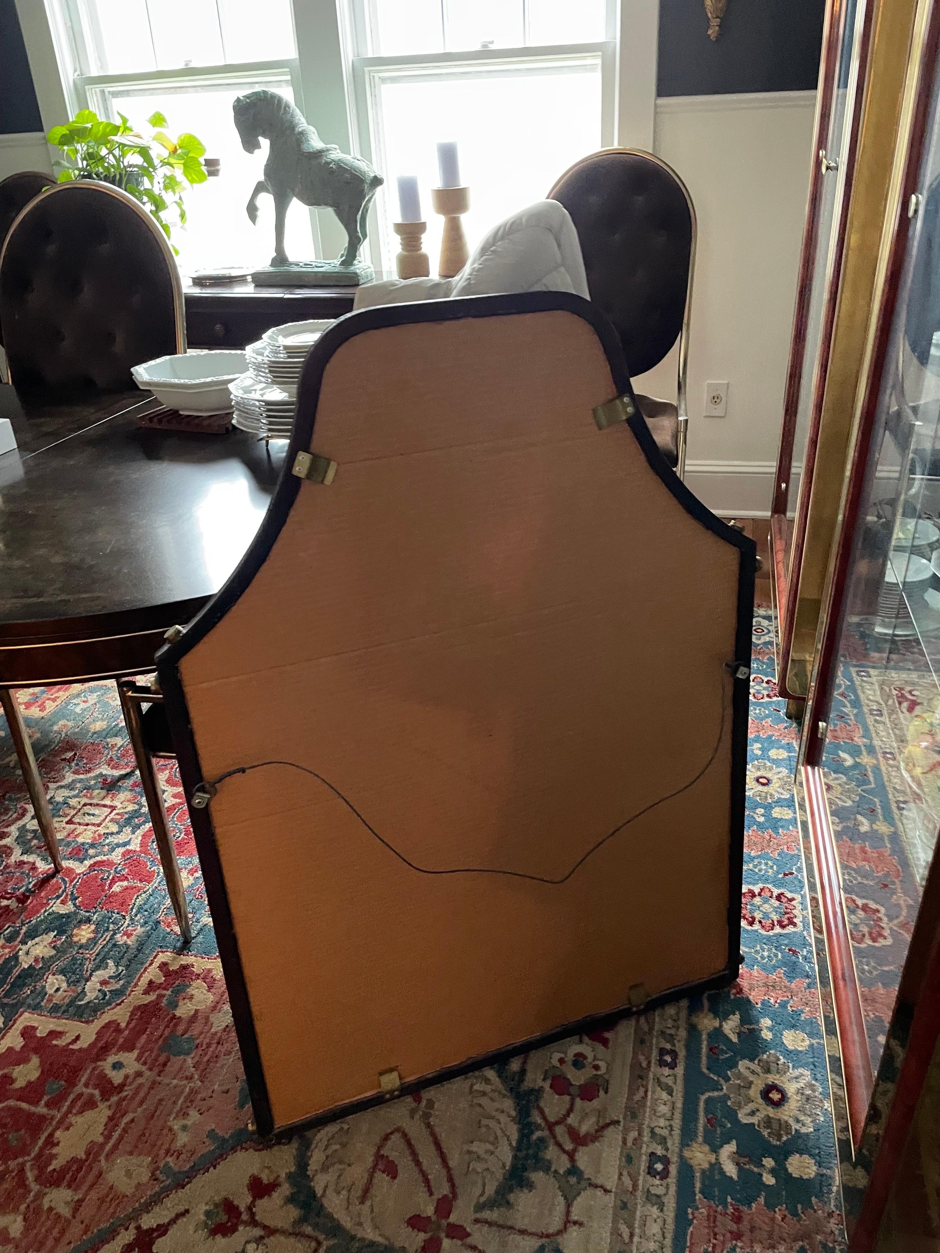 20th Century Post Modern Hart Associates Iron & Brass Cathedral Wall Mirror For Sale