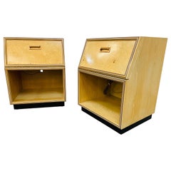 Post-Modern Henredon Scene Two Burled Wood Nightstands