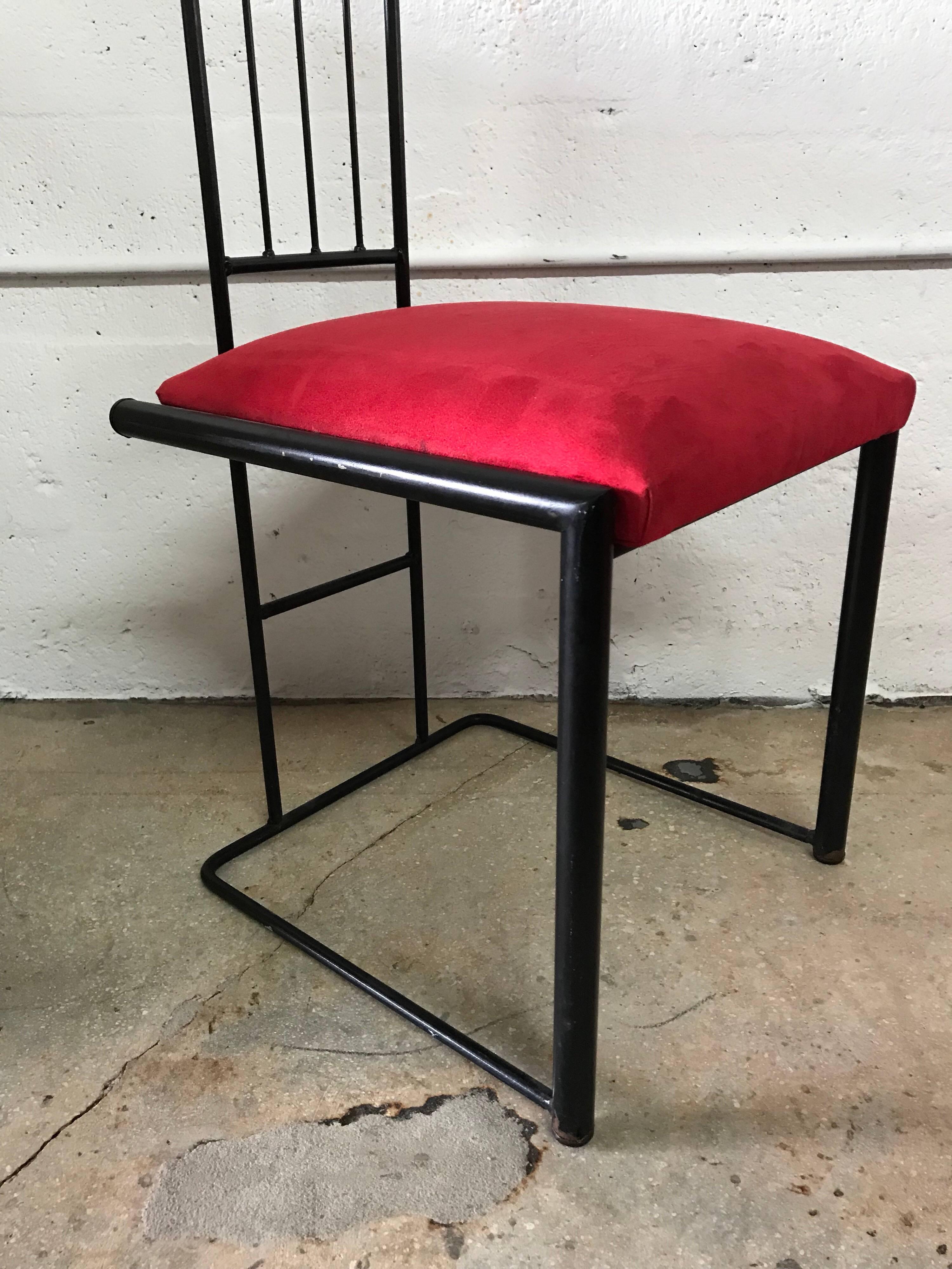Postmodern High Back Dining Chairs, Set of Six Available In Good Condition In Miami, FL