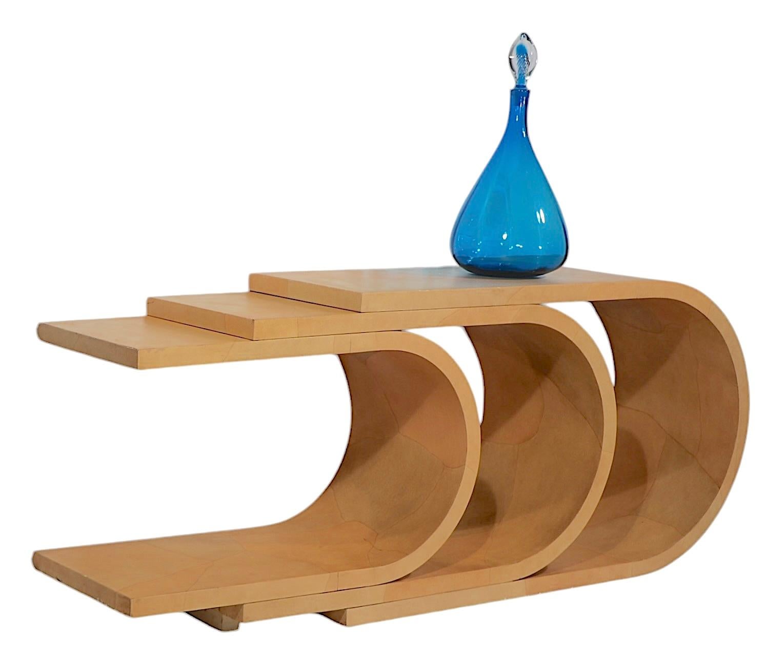 Post Modern Hollywood Regency C Shaped Three Tier Console Table c. 1970/80's For Sale 12