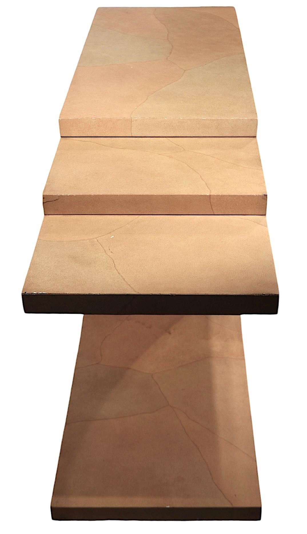 Post Modern Hollywood Regency C Shaped Three Tier Console Table c. 1970/80's For Sale 13