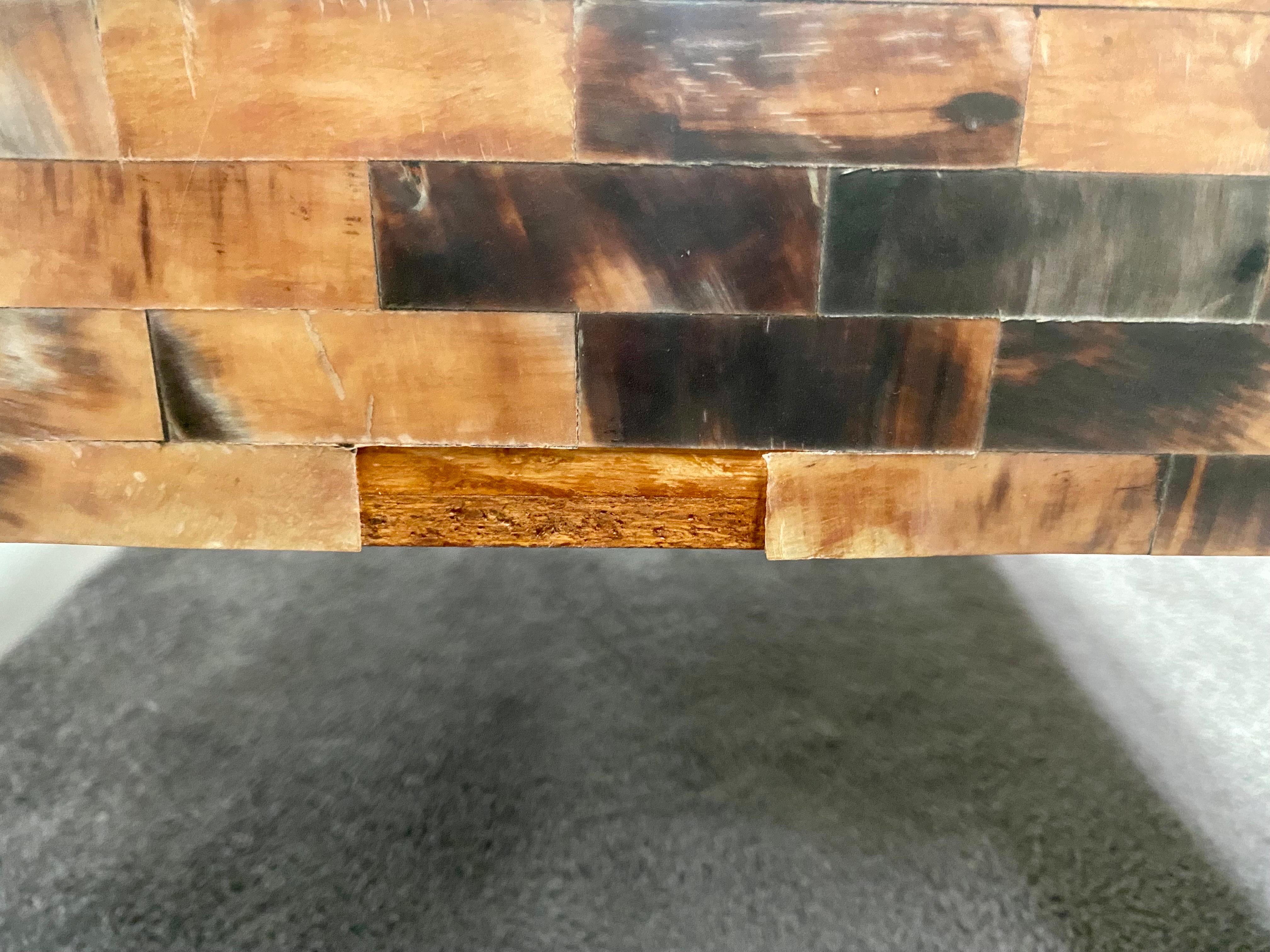 Post Modern Horn Veneer Inlay Tesselated Coffee Table By JIMECO LTDA 7