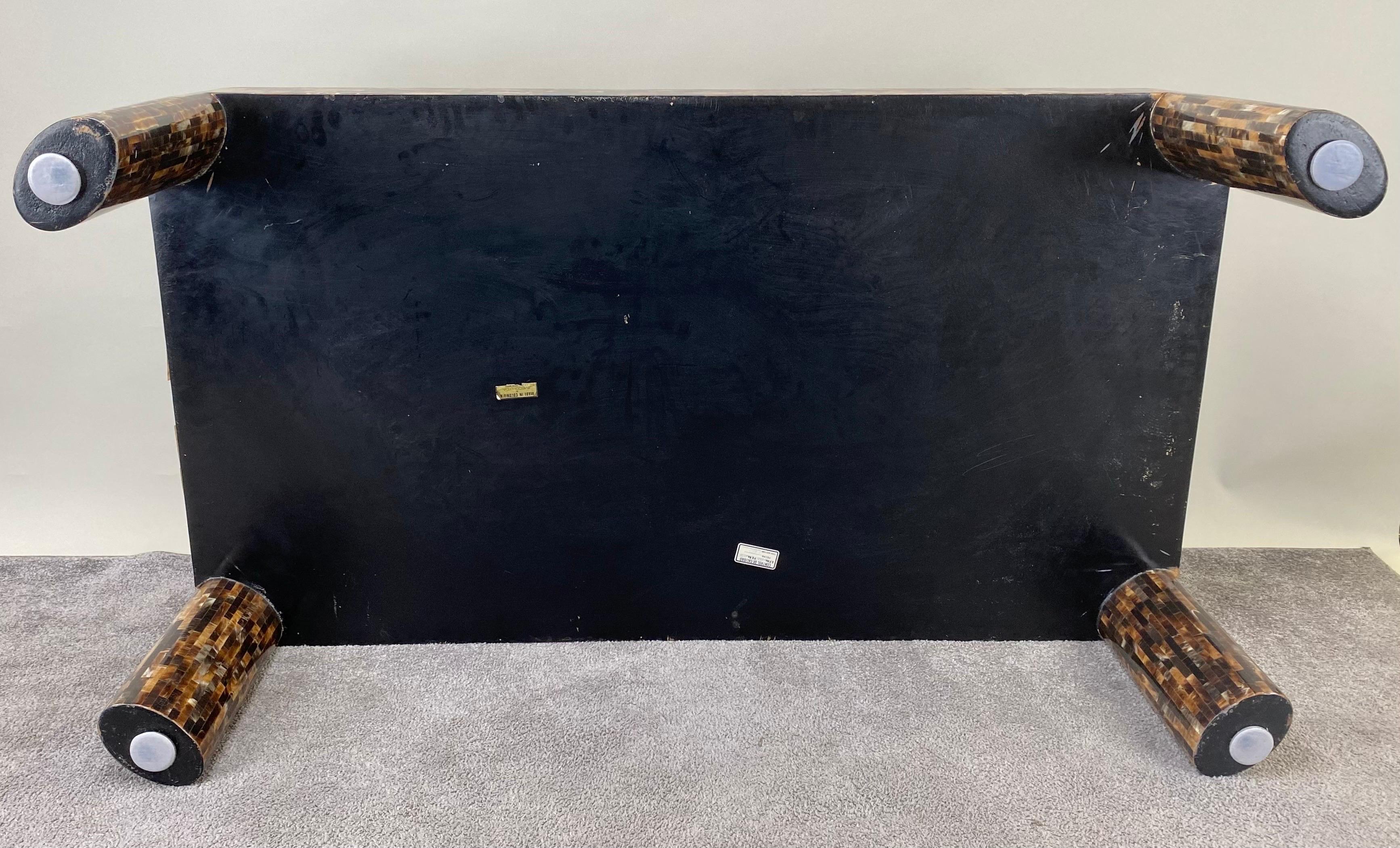 Post Modern Horn Veneer Inlay Tesselated Coffee Table By JIMECO LTDA 3