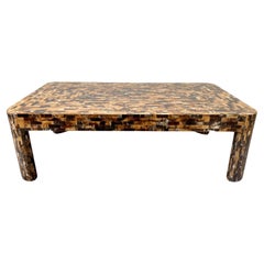 Post Modern Horn Veneer Inlay Tesselated Coffee Table By JIMECO LTDA