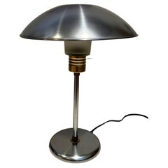 Post Modern Industrial Glass & Galvanized Steel UFO Desk/Table Lamp