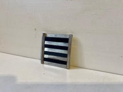 Post Modern Industrial Ventilator Brooch in Silver, Signed & Hallmarked
