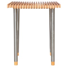 Post-Modern Insa Modern Birch George Nelson Style Slat Side Table