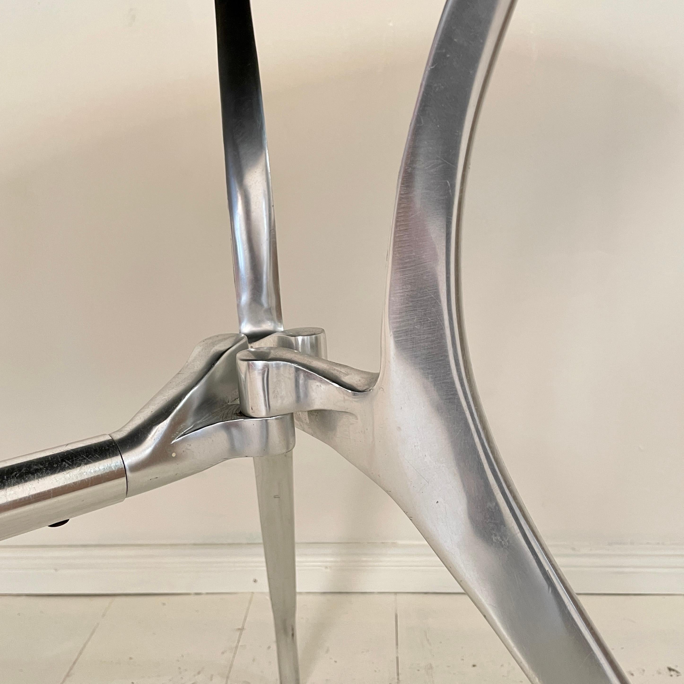 Post-Modern Italian Aluminum Desk or Console Table with Painted Top, 1982 5