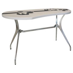 Post-Modern Italian Aluminum Desk or Console Table with Painted Top, 1982