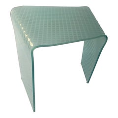 Postmodern Italian Angelo Cortesi for Fiam Etched Glass Side or Occasional Table