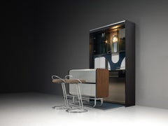 Post-Modern Italian Bar Unit with Cabinets and Bar Stools