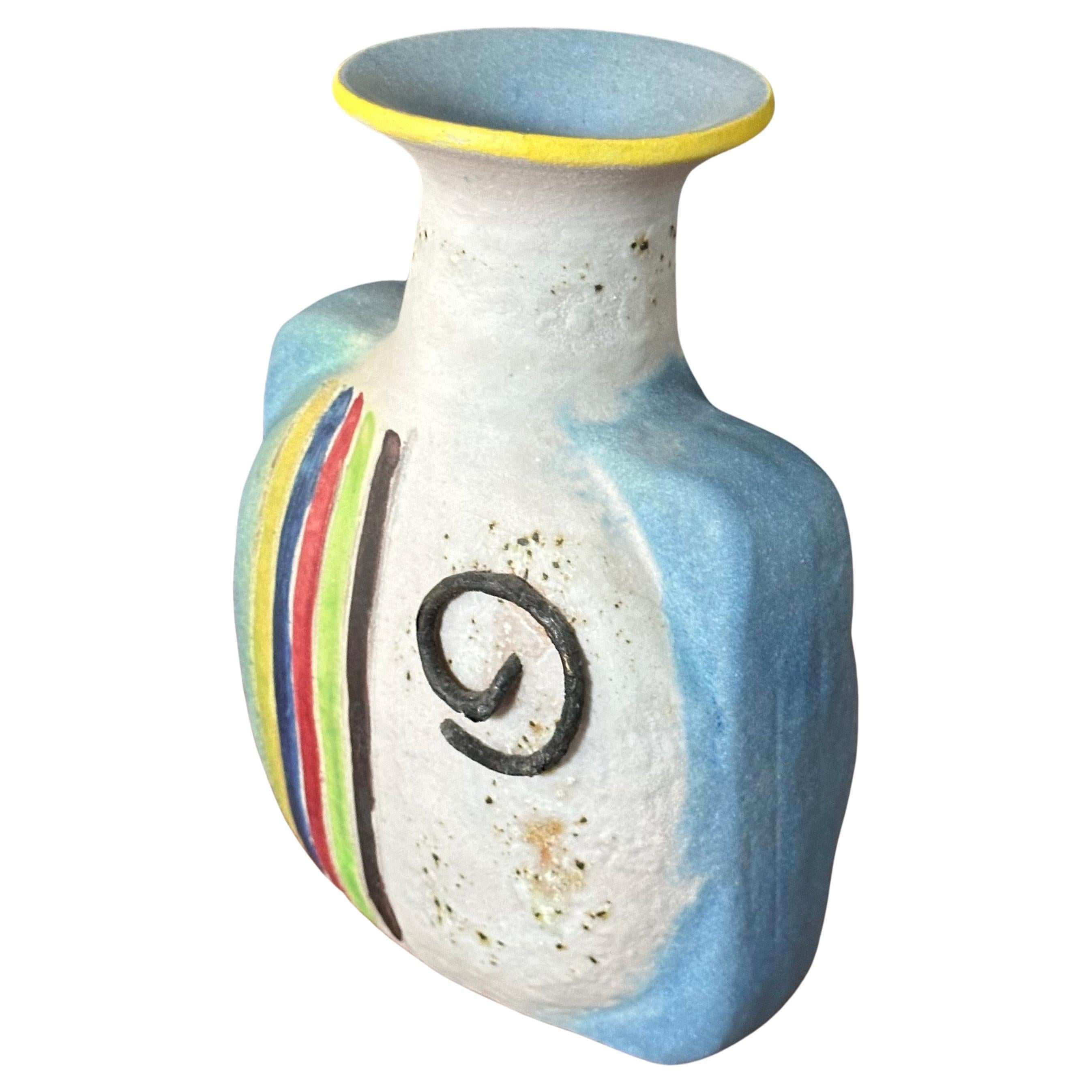 20th Century Post-Modern Italian Ceramic Vase by Ivo de Santis for Gli Etruschi For Sale