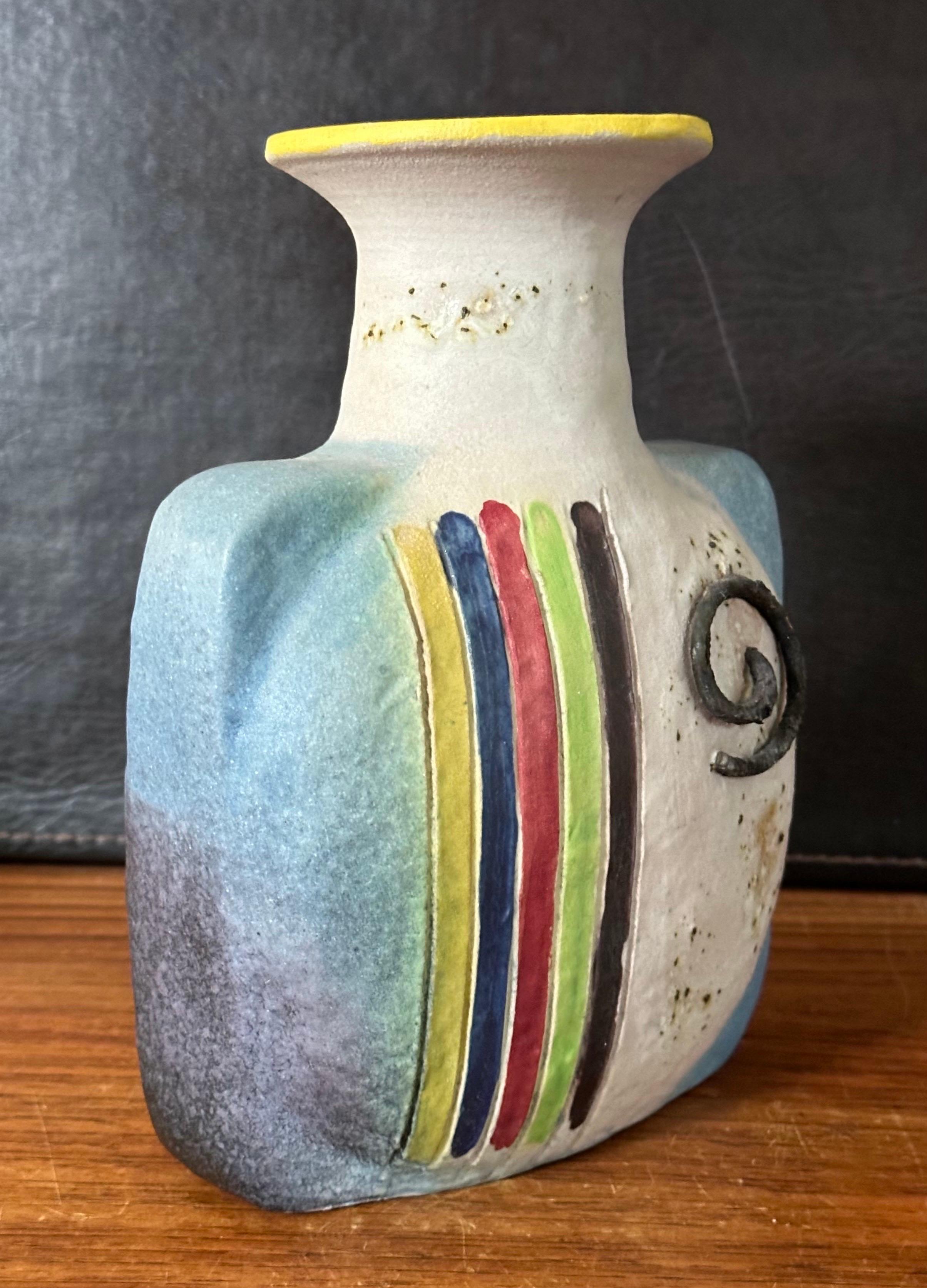 Pottery Post-Modern Italian Ceramic Vase by Ivo de Santis for Gli Etruschi For Sale