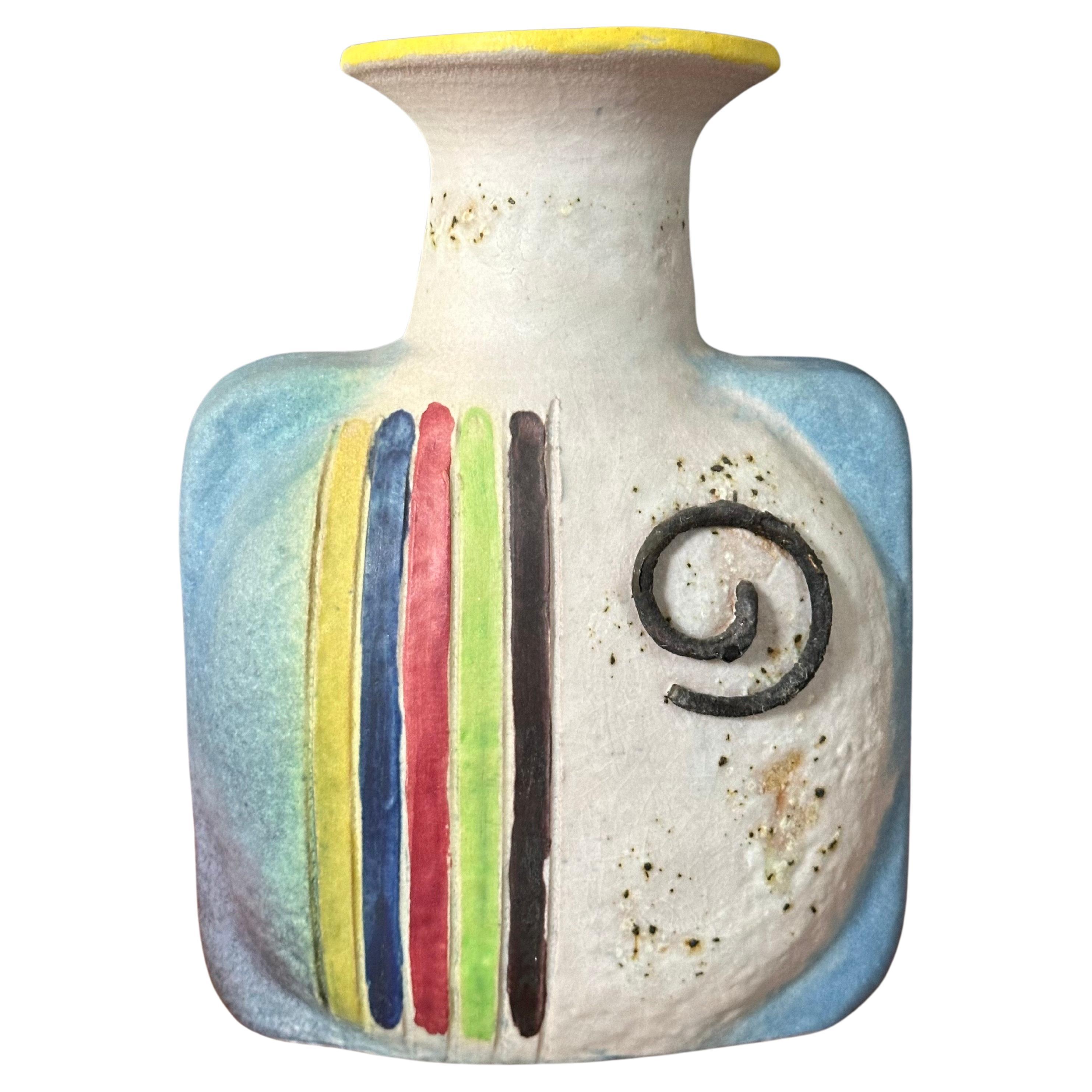 Post-Modern Italian Ceramic Vase by Ivo de Santis for Gli Etruschi For Sale