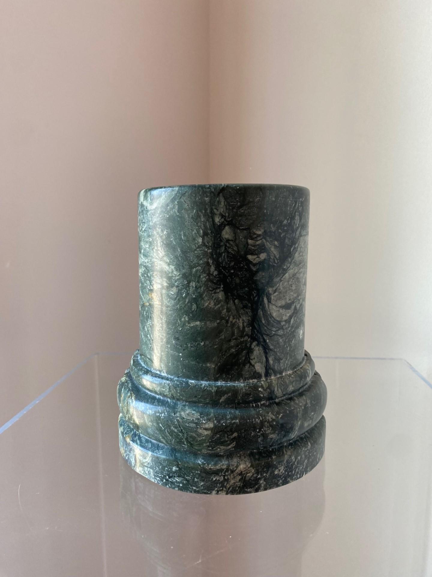 Post Modern Italian Column Green Marble Bookends In Good Condition For Sale In San Diego, CA