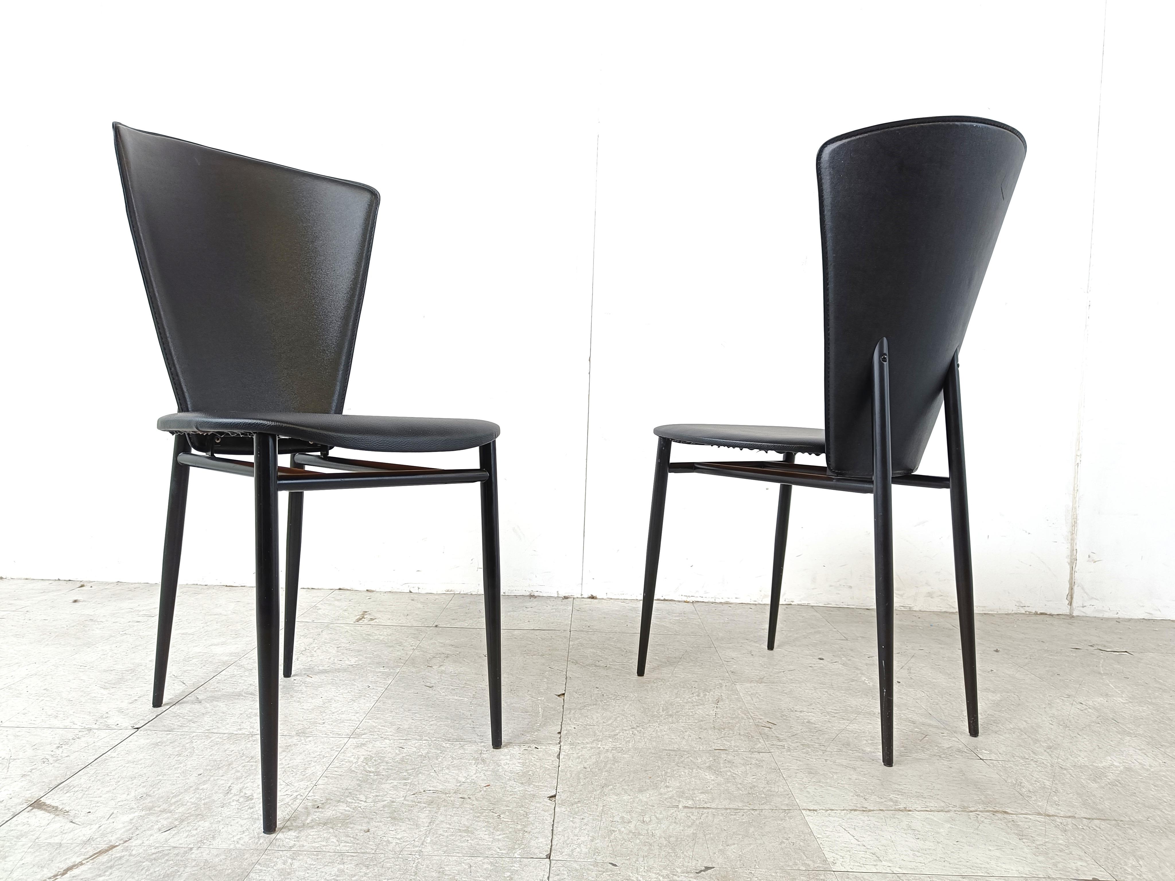 Post modern italian dining chairs, 1980s  For Sale 3