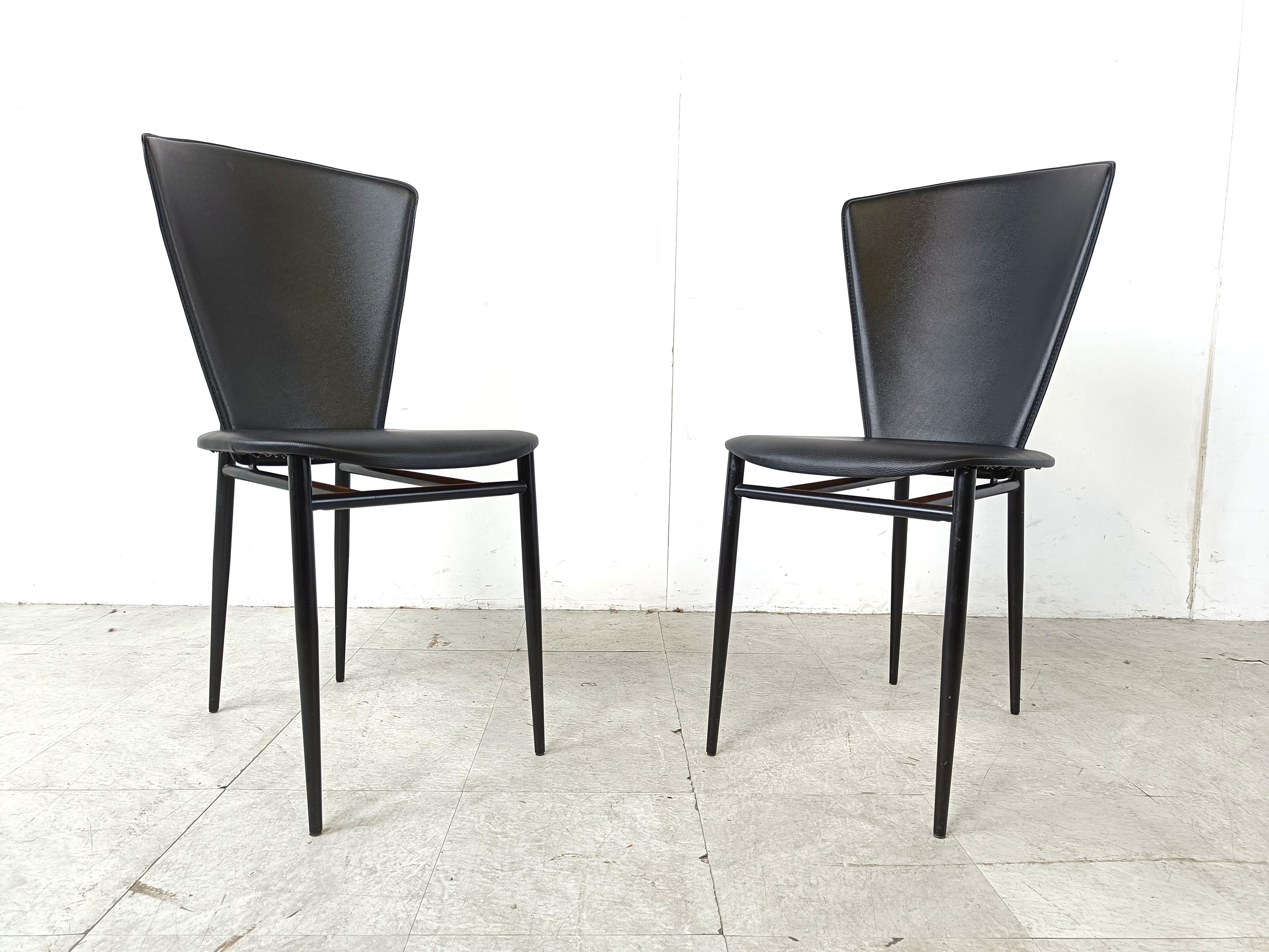 Post modern italian dining chairs, 1980s  For Sale 4