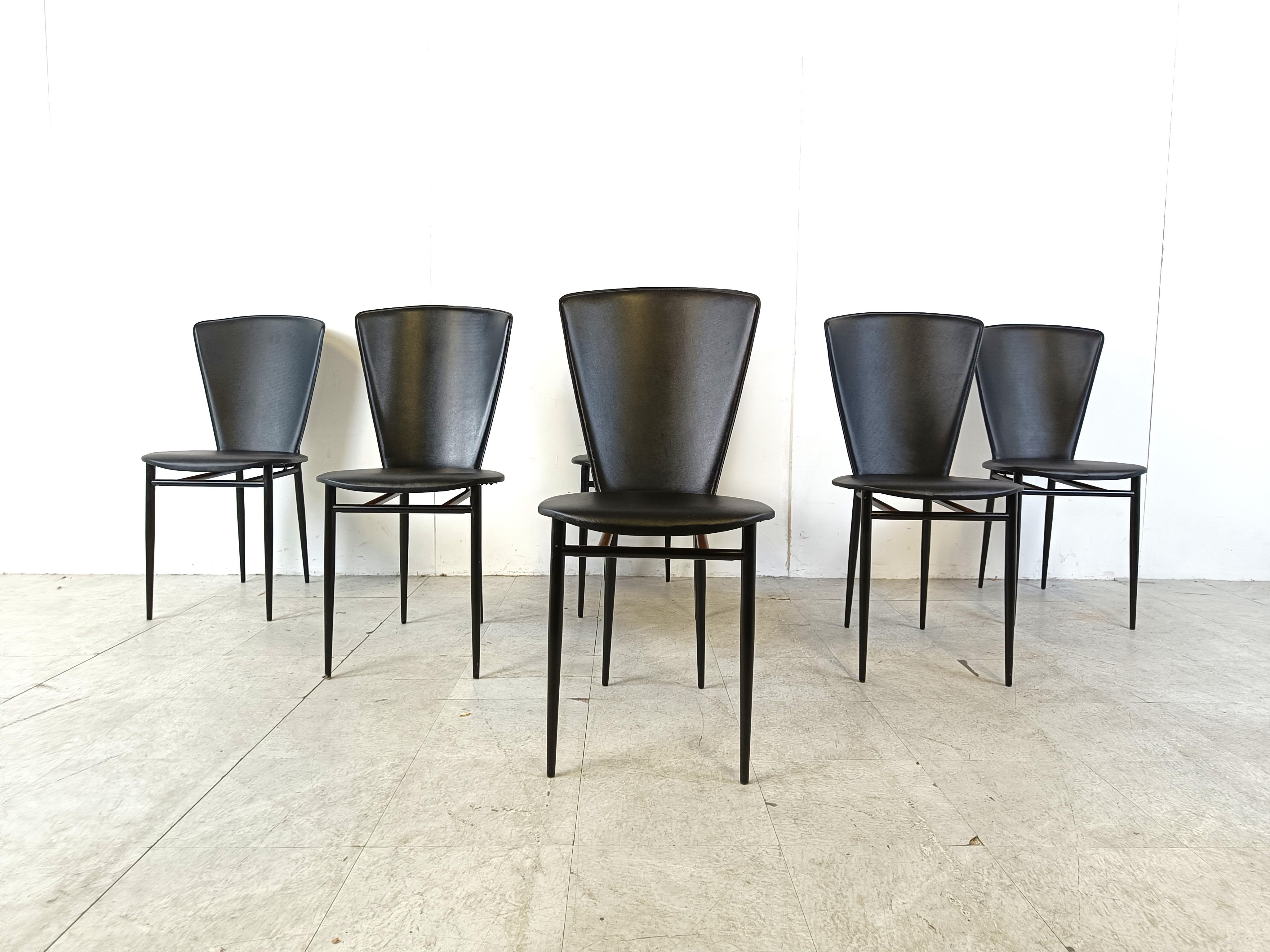 Post modern italian dining chairs, 1980s  In Good Condition For Sale In HEVERLEE, BE