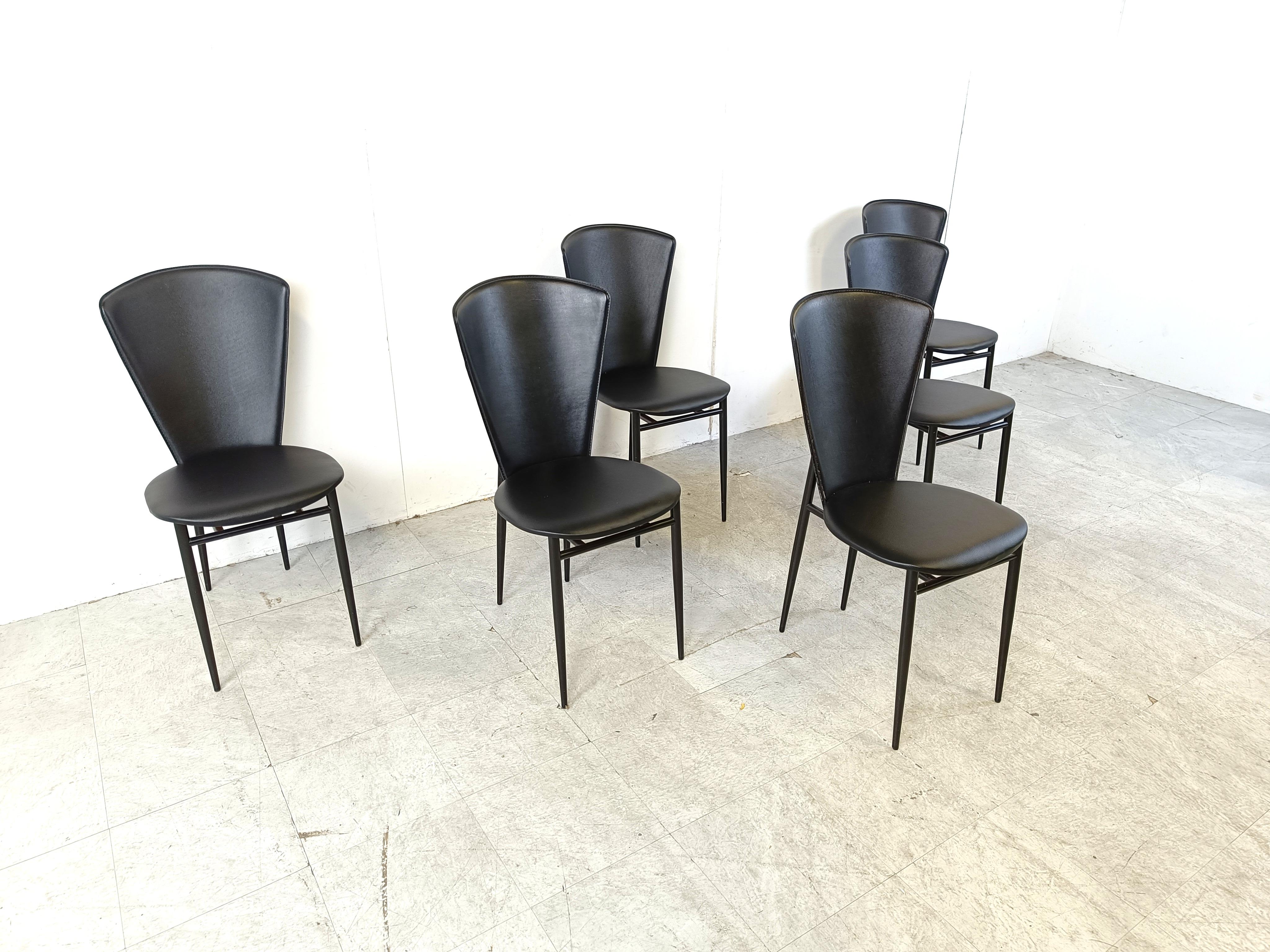 Post modern italian dining chairs, 1980s  For Sale 1