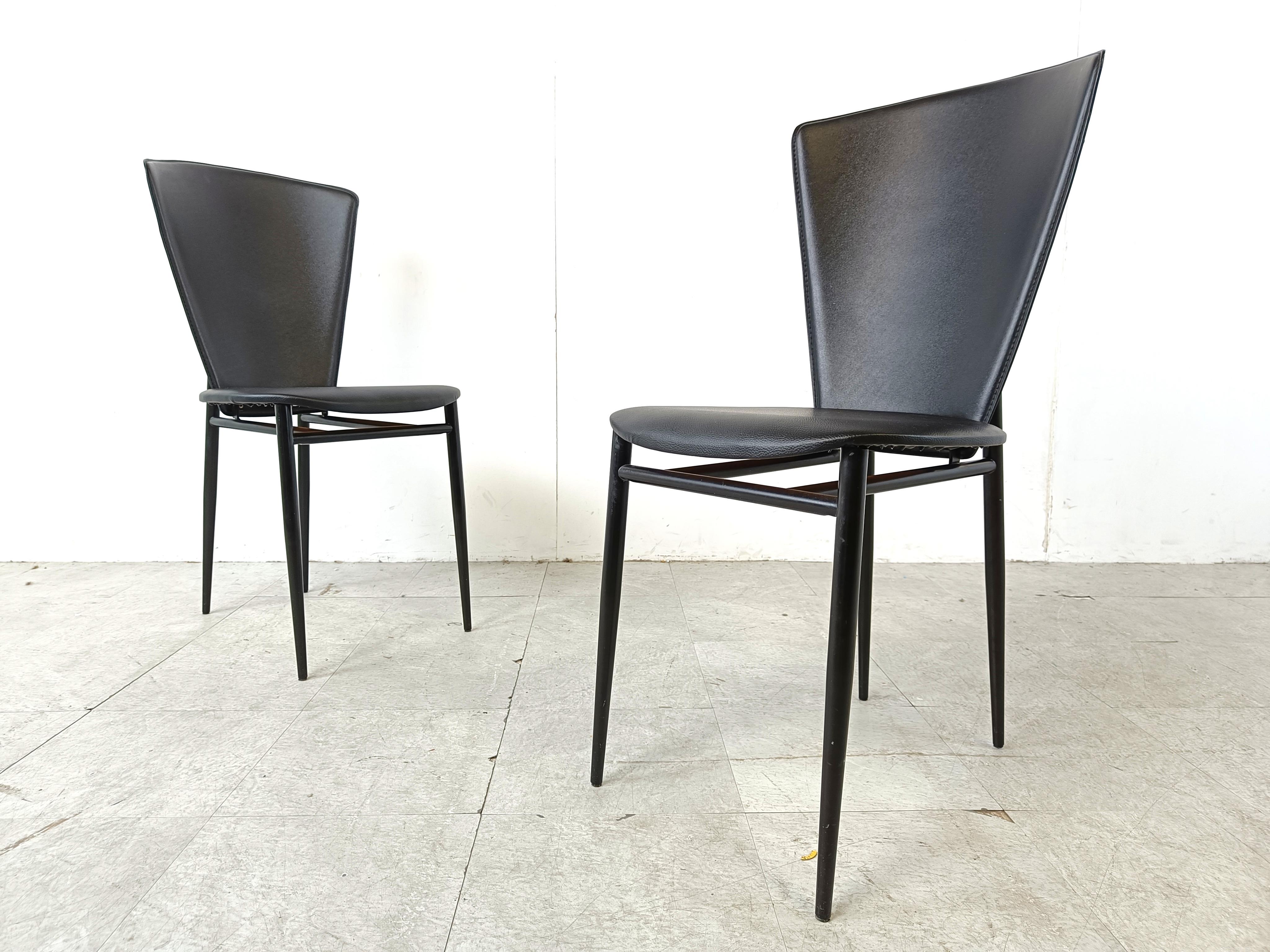 Post modern italian dining chairs, 1980s  For Sale 2