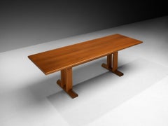 Mesa de comedor italiana postmoderna de madera de cerezo