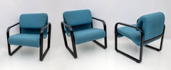 Post-Modern Italian Fabric and Metal Armchairs by Arflex, 70s