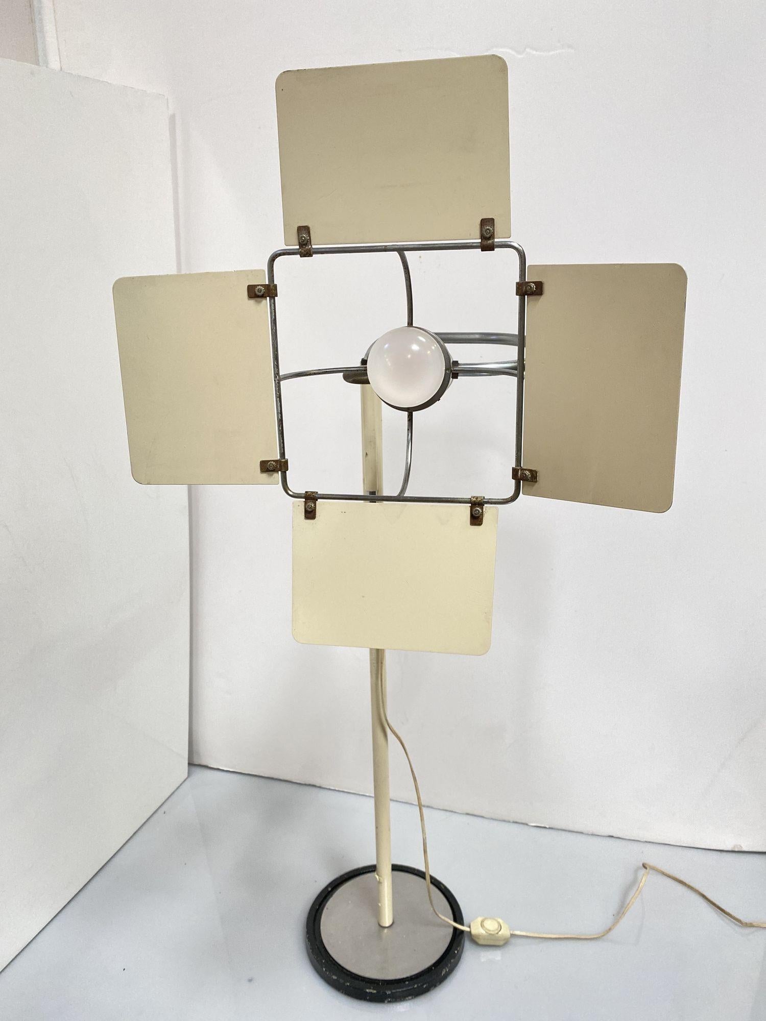 Late 20th Century Post Modern Italian Floor Lamp with Hollywood Style Barn Doors For Sale