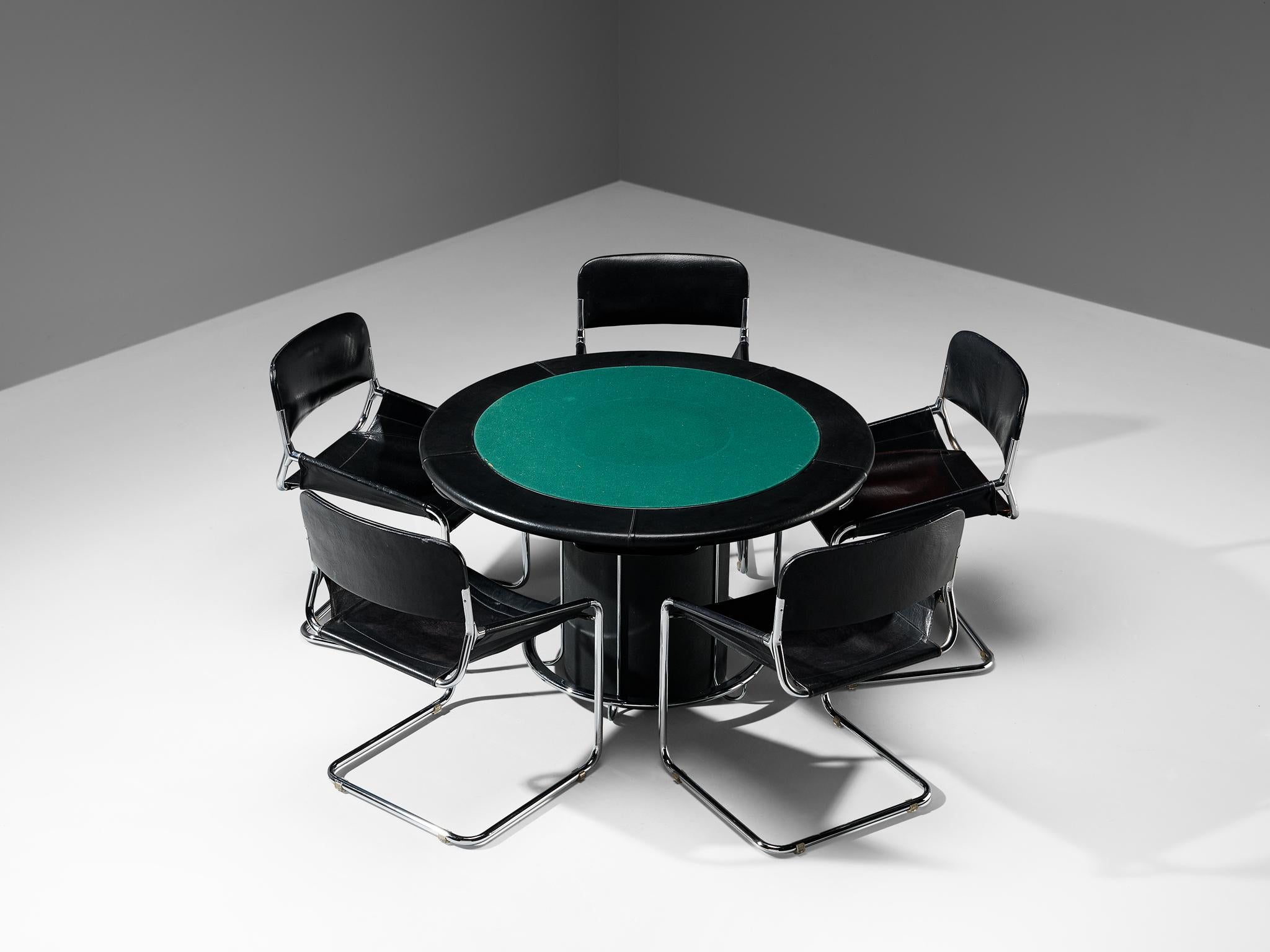 Postmoderner italienischer Spieltisch mit integriertem Schachbrett und Stühlen  im Angebot 5