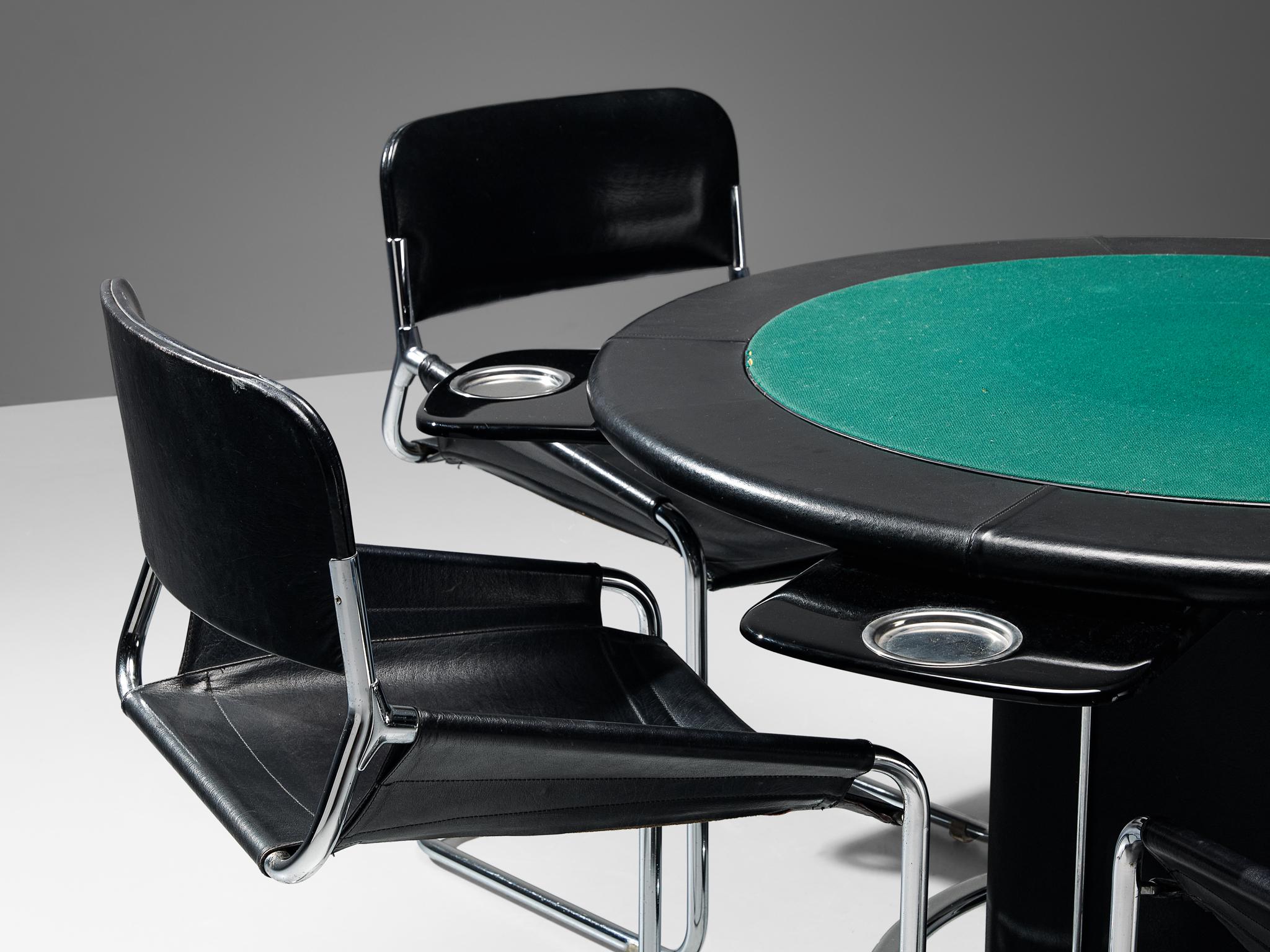 Aluminium Table de jeu italienne post-moderne avec plateau d'échecs intégré et chaises  en vente