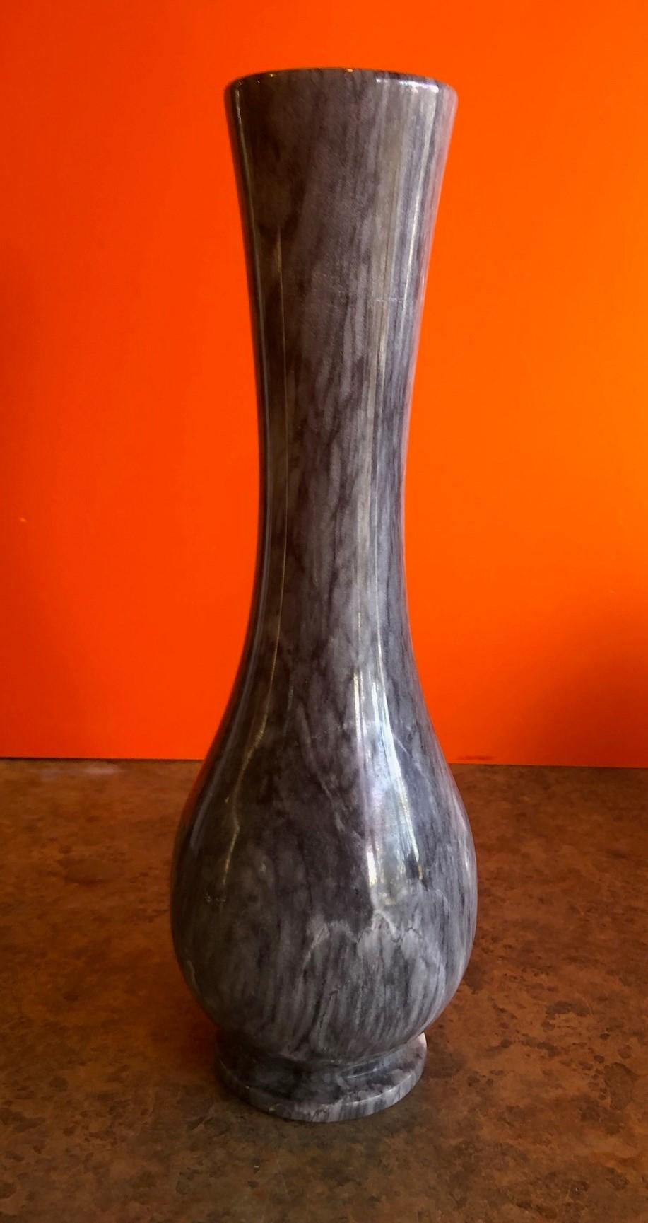 Postmodern Italian Grey Marble Vase  In Good Condition In San Diego, CA