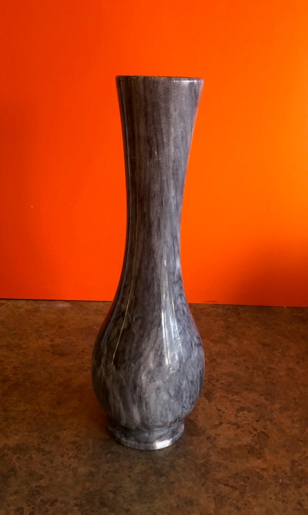 20th Century Postmodern Italian Grey Marble Vase 
