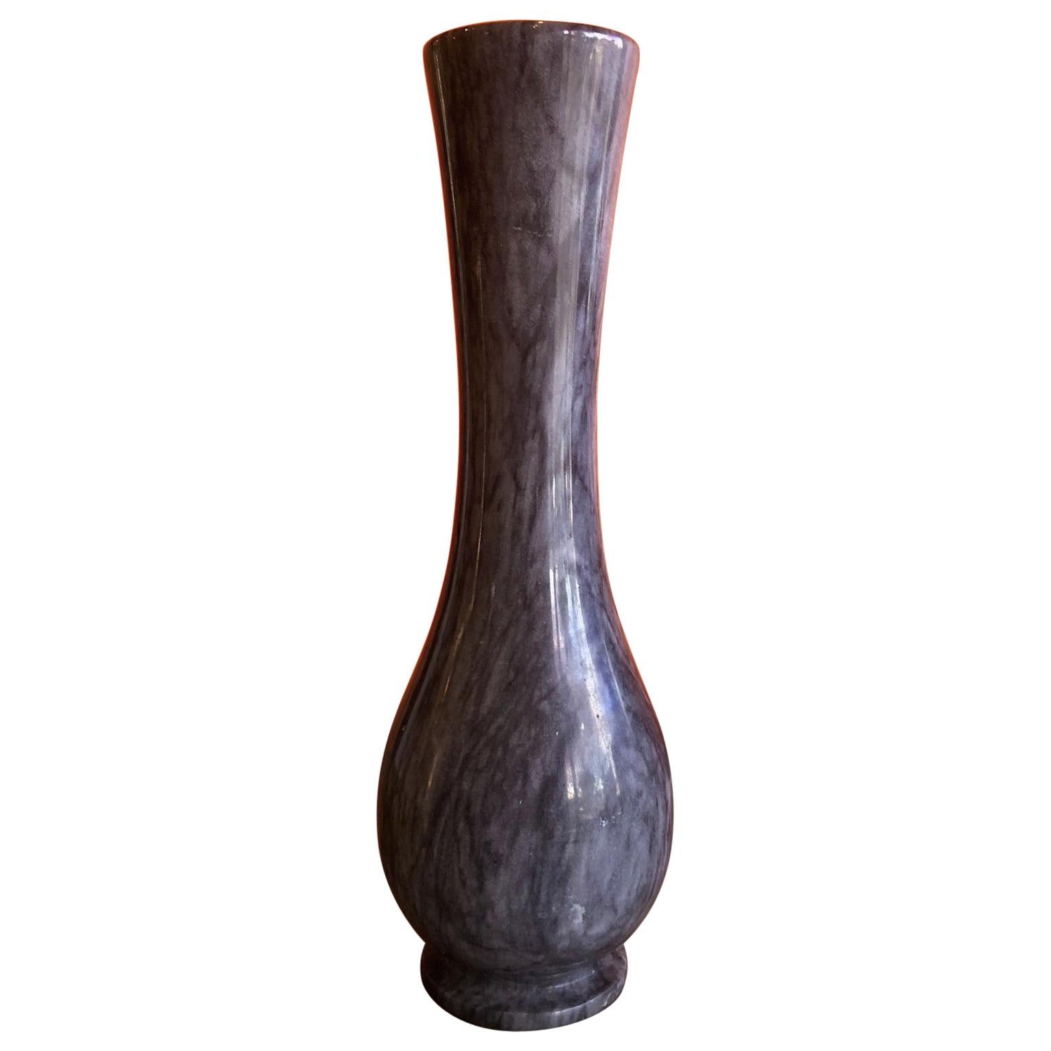 Postmodern Italian Grey Marble Vase 