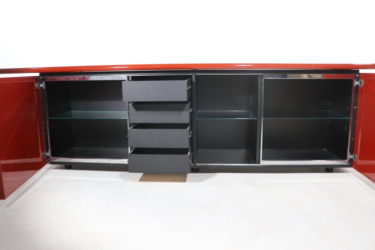 Post Modern Italian Lacquer Sideboard by Stoppino and Acerbis For Sale 3