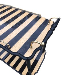 Post Modern Italian Lacquered Striped Bar Cart