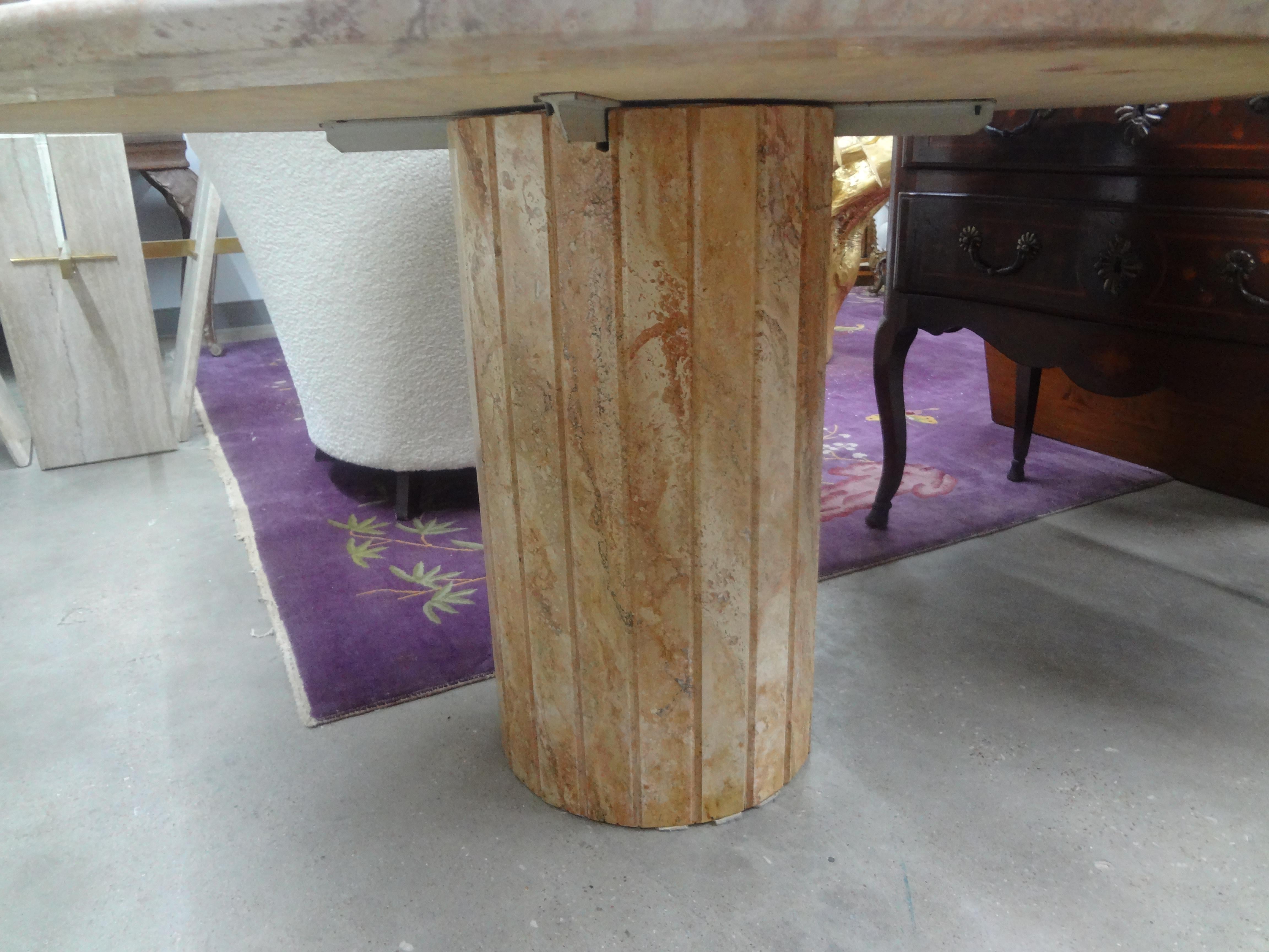 Post Modern Italian Marble Center Table In Good Condition For Sale In Houston, TX