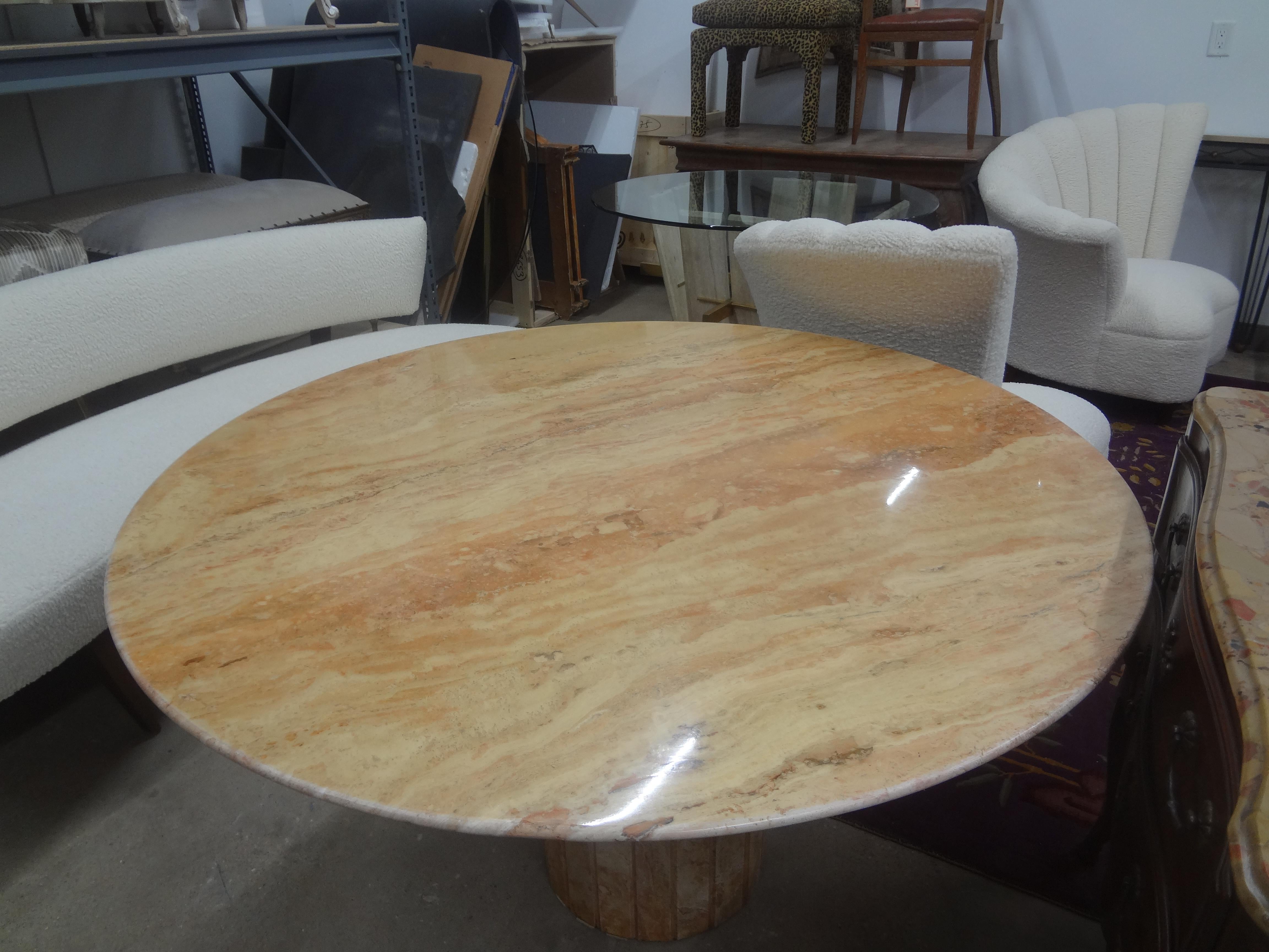 Late 20th Century Post Modern Italian Marble Center Table For Sale