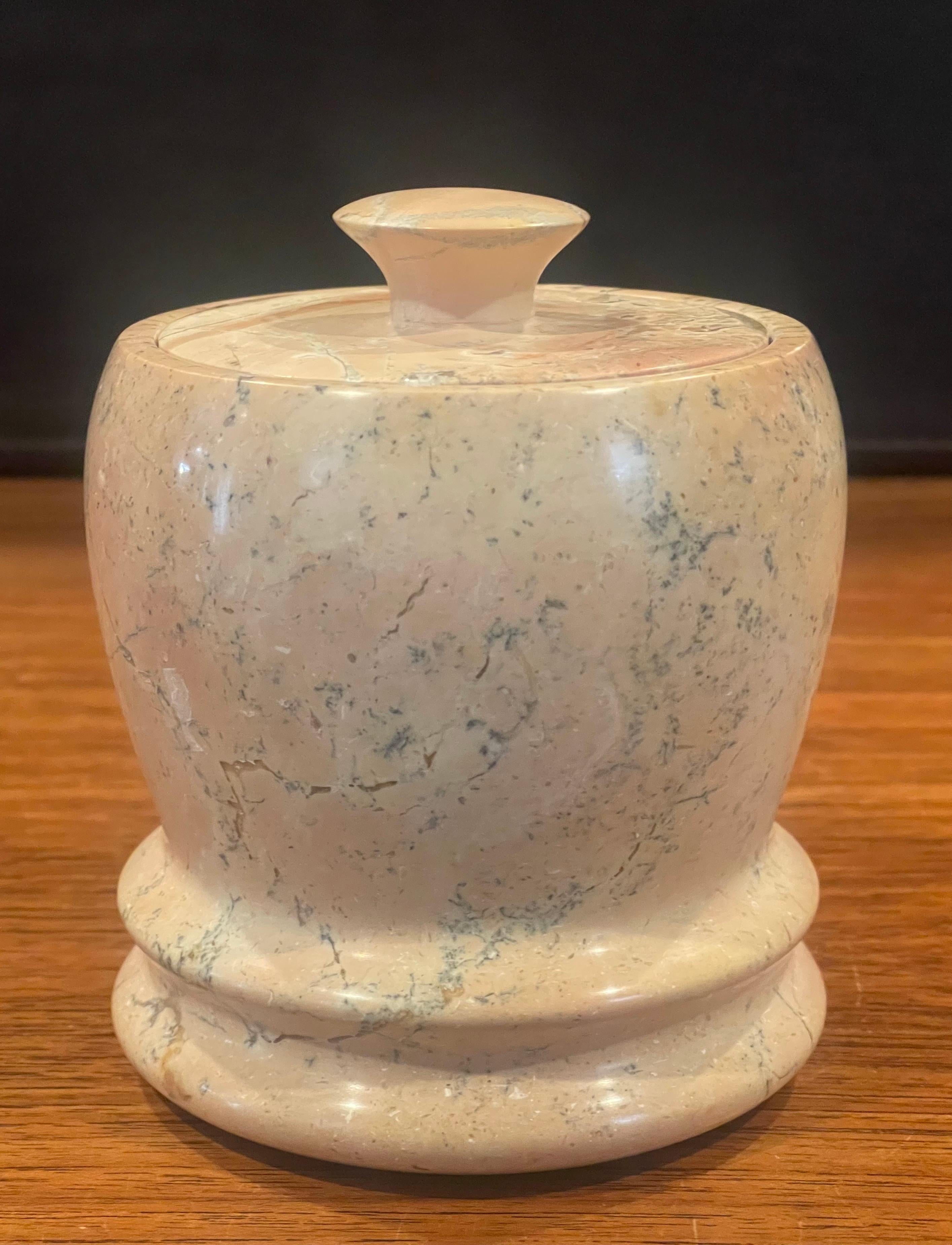 Post-Modern Italian Marble Lidded Jar In Good Condition For Sale In San Diego, CA