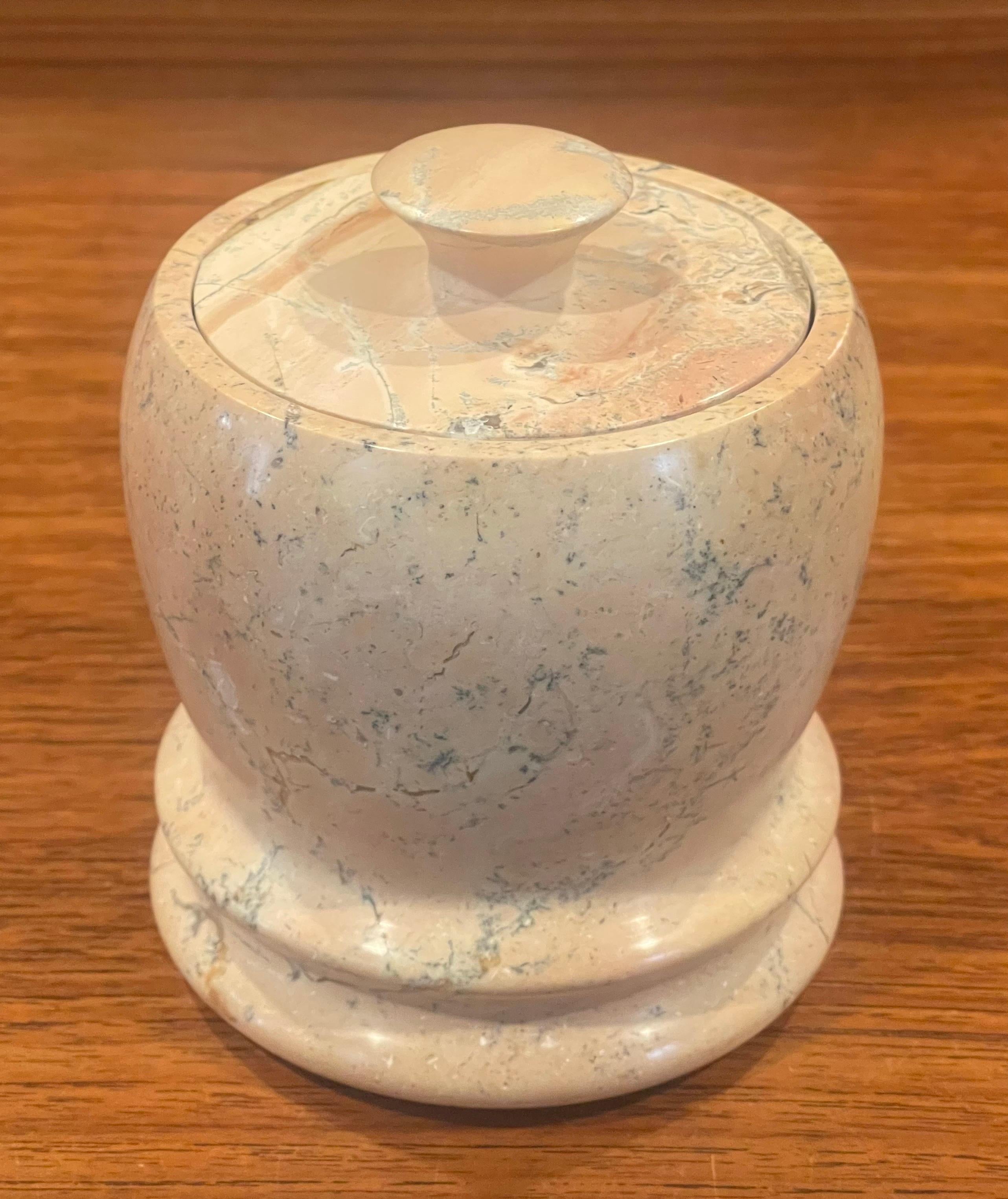 Post-Modern Italian Marble Lidded Jar For Sale 5