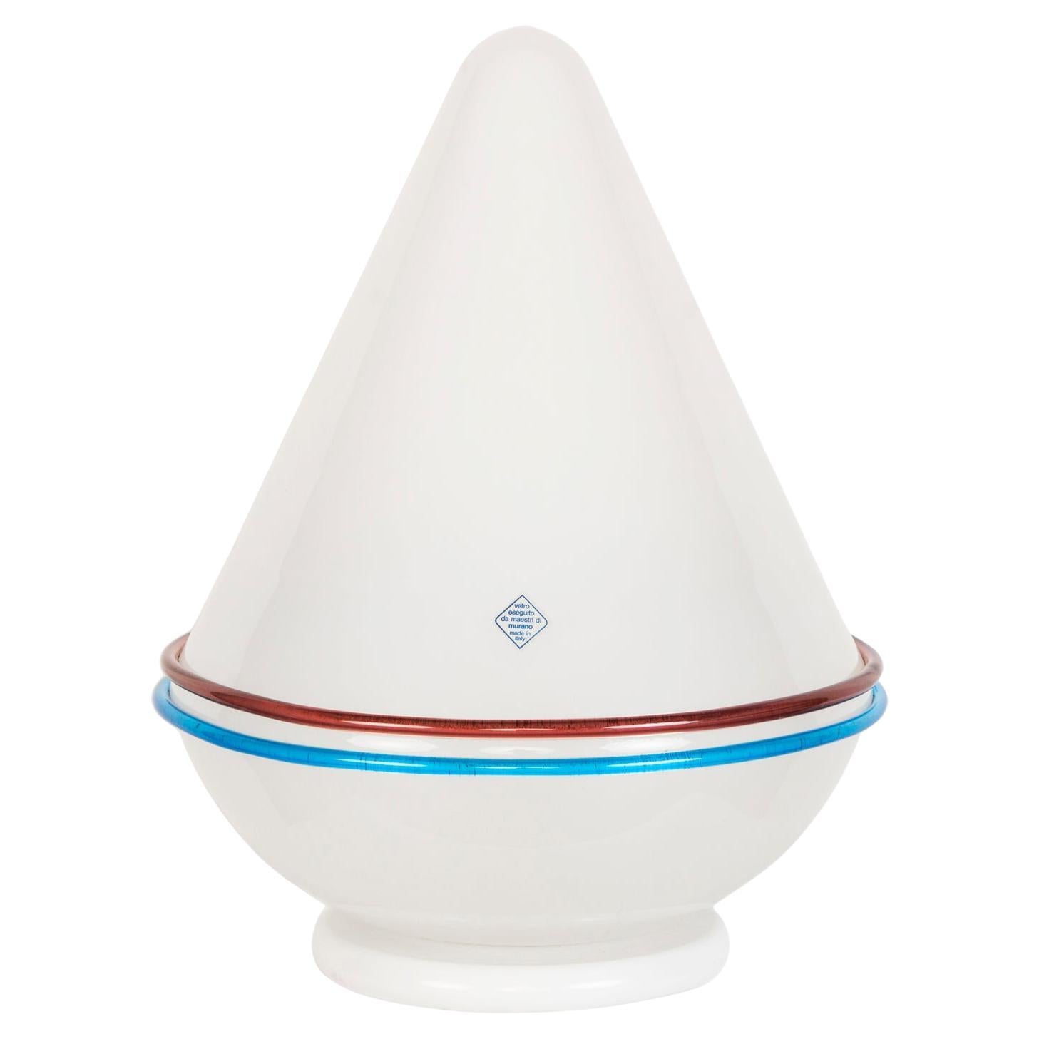 Post-Modern Italian Murano Glass Cone Table Lamp by for De Majo Luce