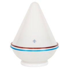 Vintage Post-Modern Italian Murano Glass Cone Table Lamp by for De Majo Luce