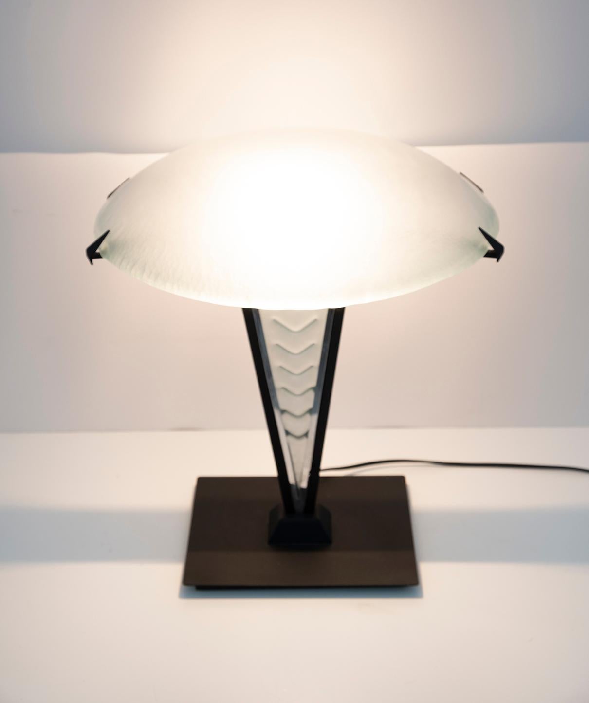 Post Modern Italian Murano Glass Mushroom Table Lamp, 1980s For Sale 1