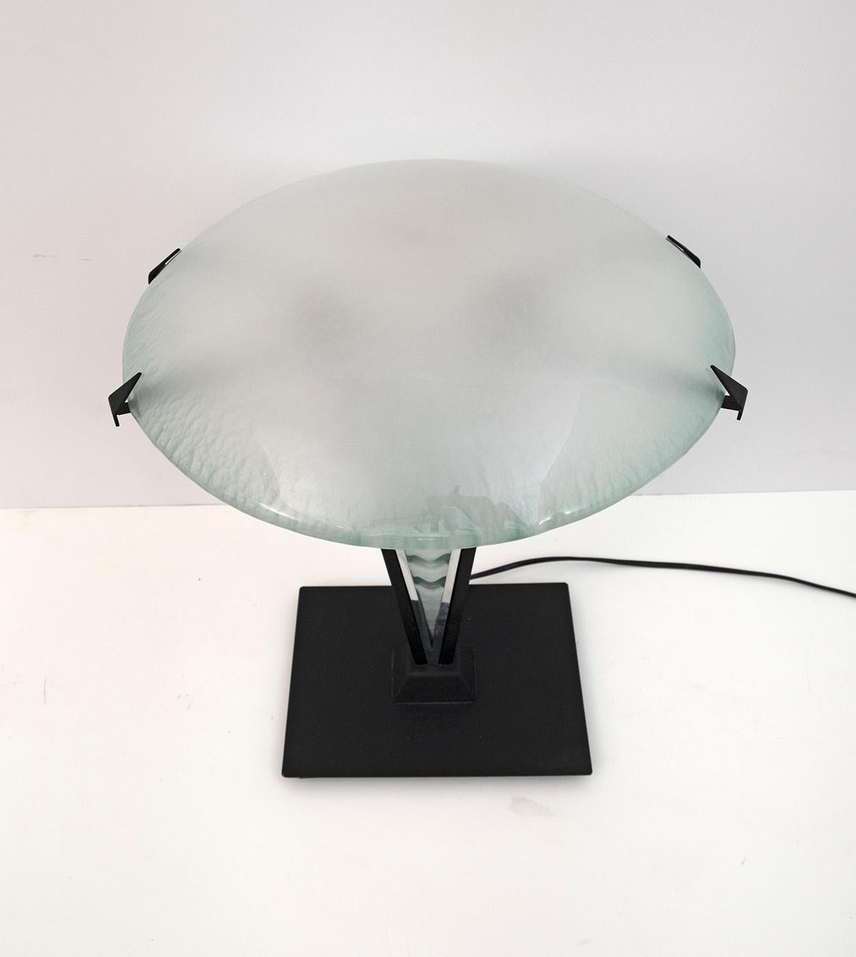 Post Modern Italian Murano Glass Mushroom Table Lamp, 1980s For Sale 3