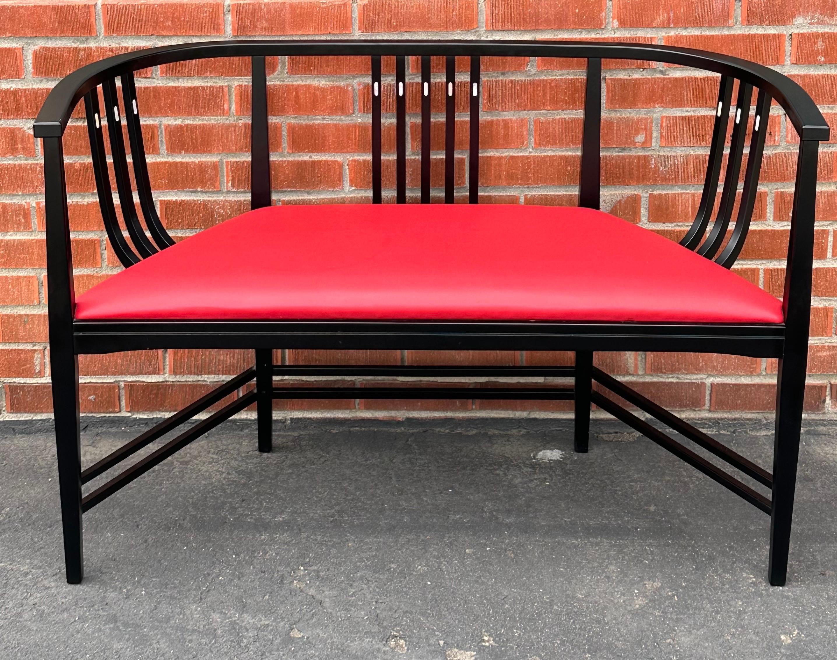Leather Post-Modern Italian Settee in the Style of Ernest Archibald Taylor For Sale