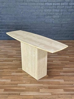 Post Modern Italian Travertine Console Table