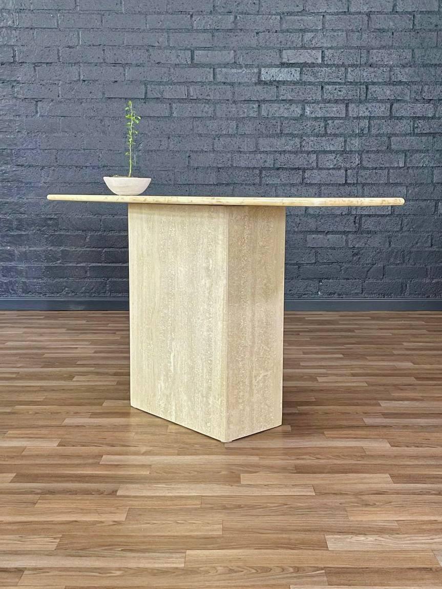 Post-Modern Post Modern Italian Travertine Console Table For Sale
