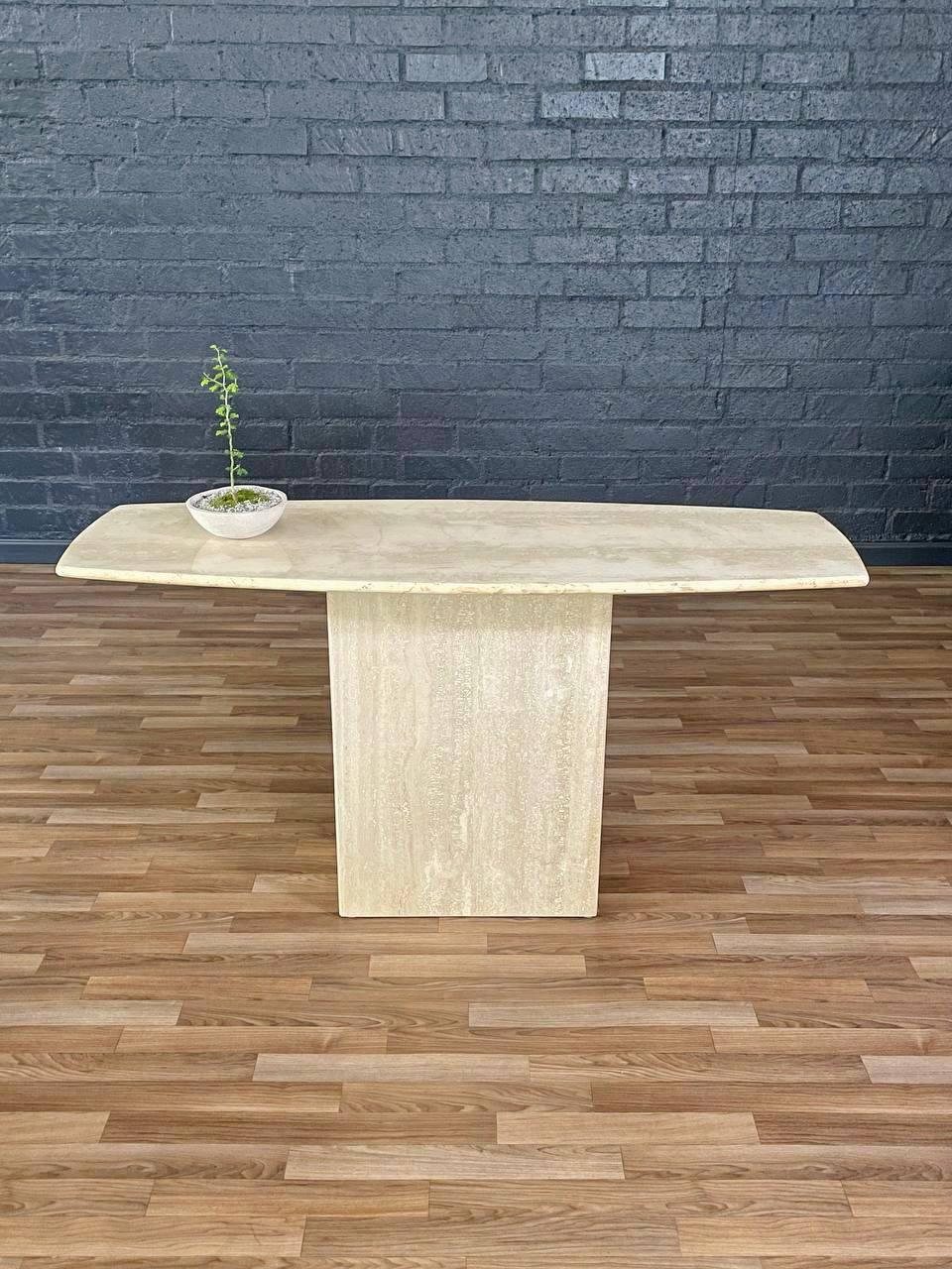 Post Modern Italian Travertine Console Table For Sale 1