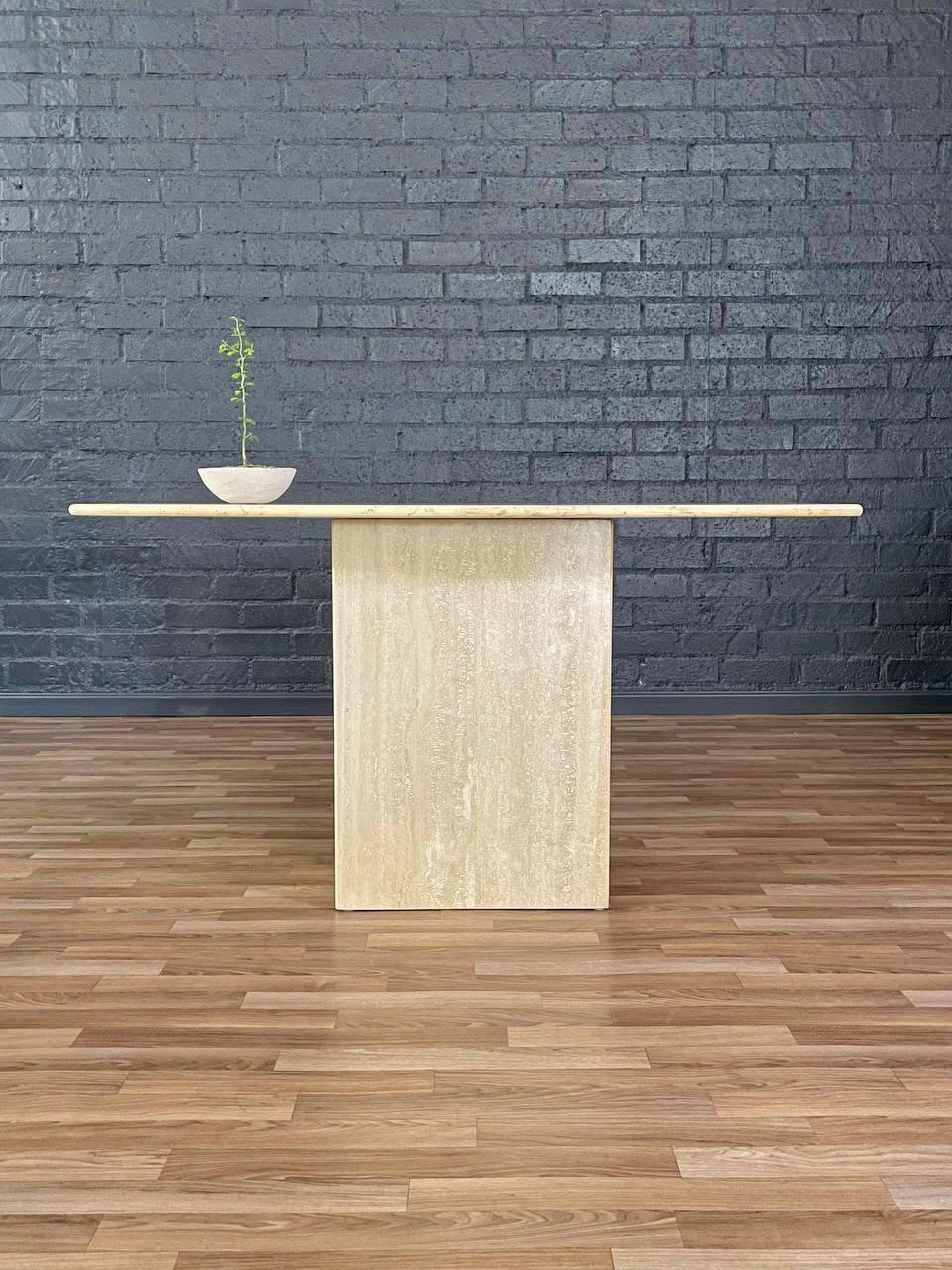 Post Modern Italian Travertine Console Table For Sale 2