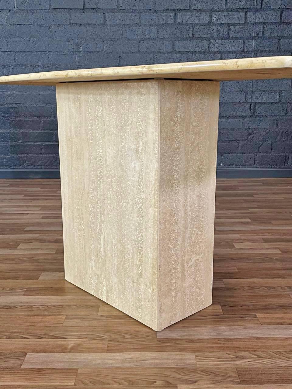 Post Modern Italian Travertine Console Table For Sale 3