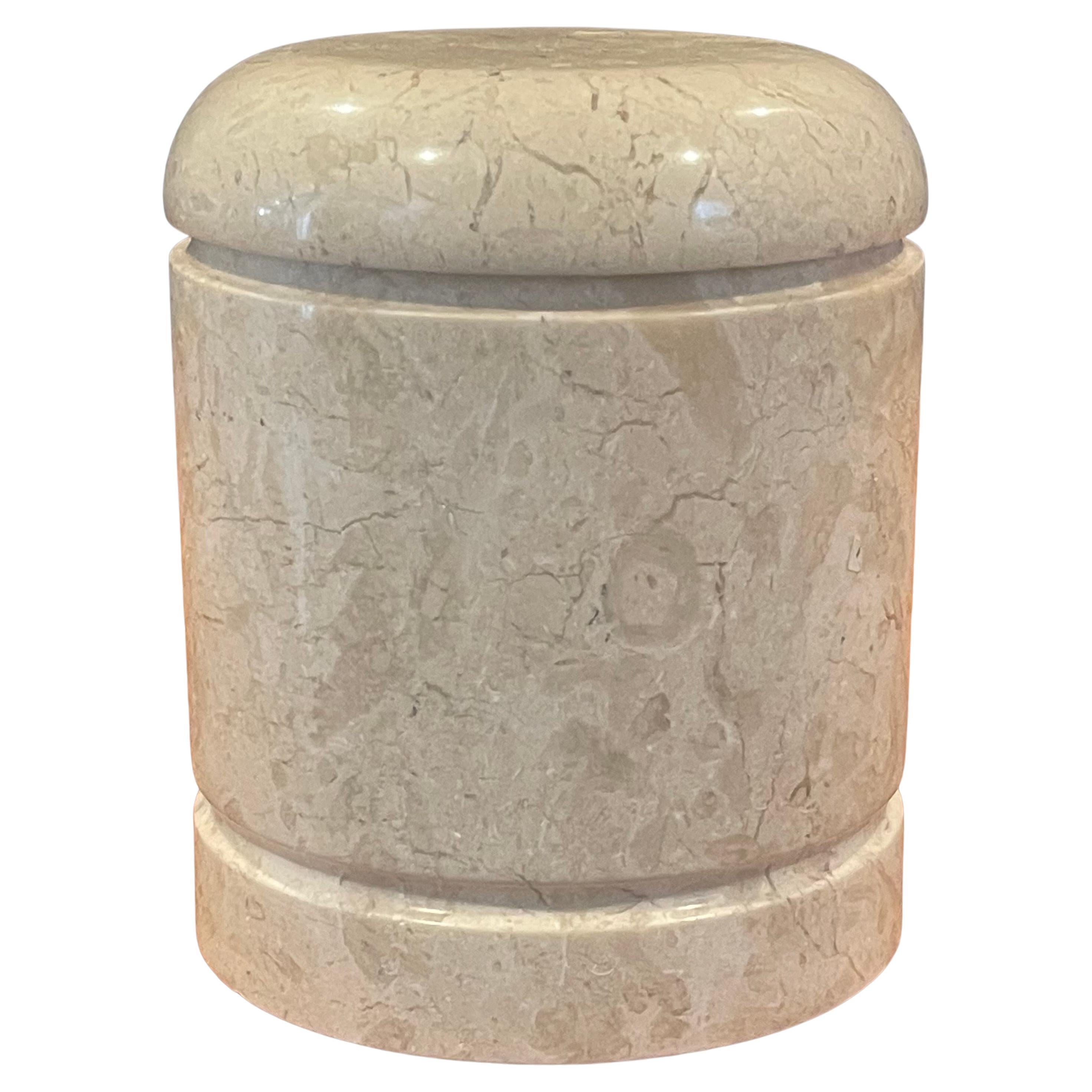 Post-Modern Italian Travertine Lidded Jar